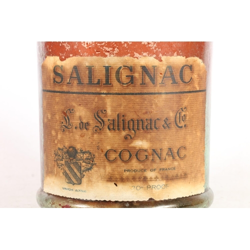 137A - Large Salignac and Co Cognac empty bottle, H38cm.