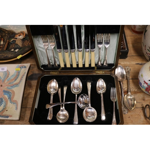 194 - Two canteens of silver-plated cutlery.