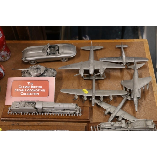 275 - Classic British Steam Locomotives pewter collection, and other pewter models.