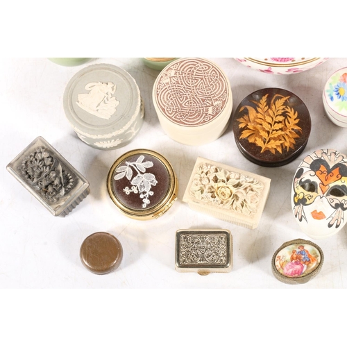 306 - Collection of ceramic trinket boxes to include Meissen, etc.