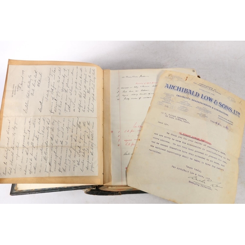 369 - Bound book of notes and ledgers, 1909-1916 relating to Glasgow and Area Building Works, containing h... 