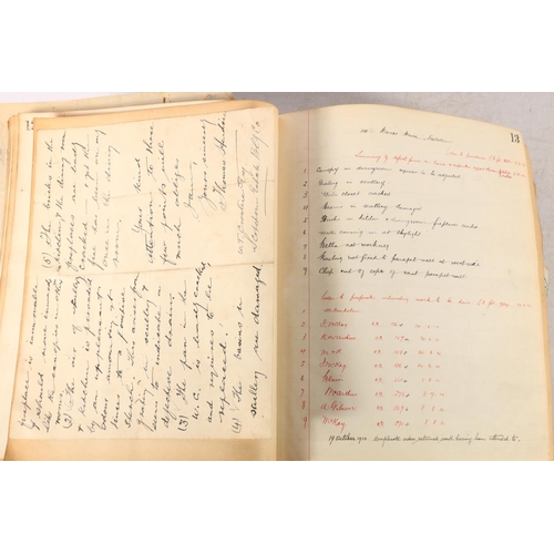 369 - Bound book of notes and ledgers, 1909-1916 relating to Glasgow and Area Building Works, containing h... 