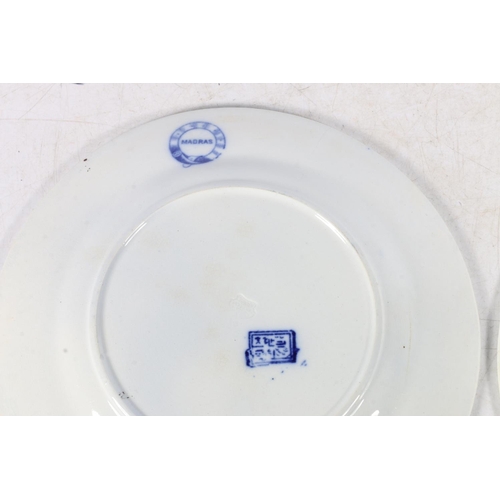 70 - Pair of 19th century Aesthetic period Staffordshire blue and white plates, 23cm.