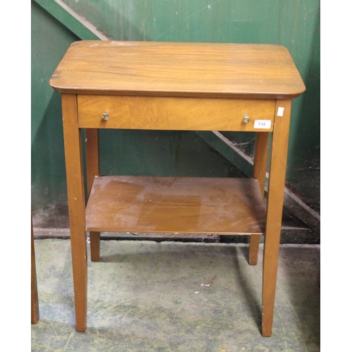 715 - Occasional table with under tier drawer, 71cm.