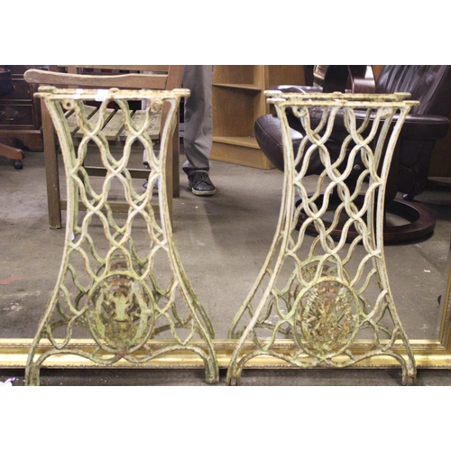 733 - Pair of vintage Singer sewing machine cast iron table legs.