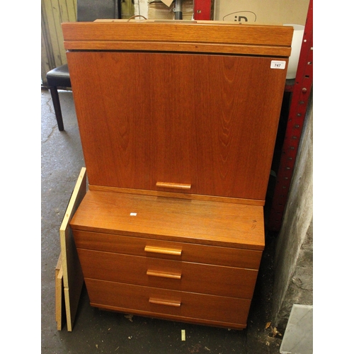 747 - Teak drinks cabinet.