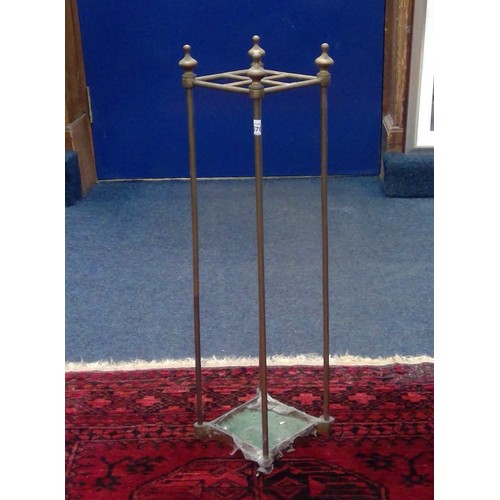 670 - Brass stick stand, 66cm high.