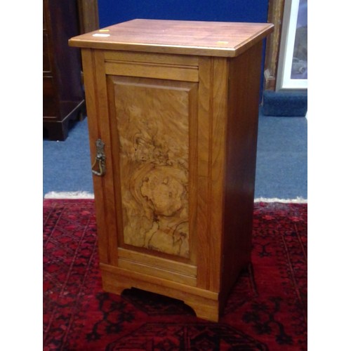 671 - Victorian walnut bedside cabinet.