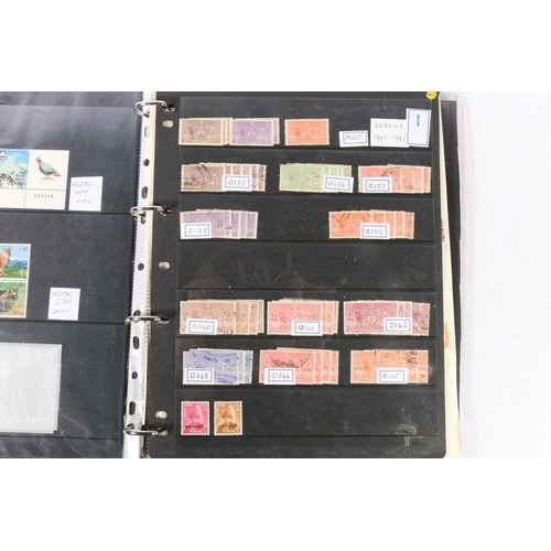 626 - Stamp collection held across six albums to include two green leatherette covered albums of Nepalese ... 