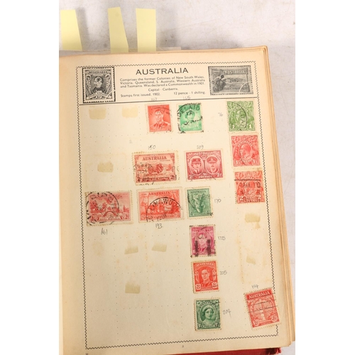 637 - Stamp collection held in The Movaleaf stamp containing mostly 20th century used stamps including muc... 