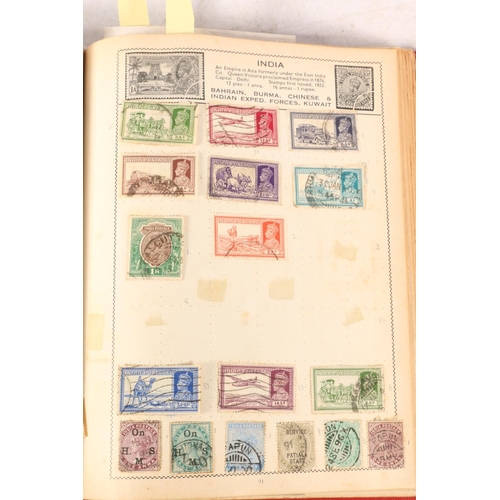 637 - Stamp collection held in The Movaleaf stamp containing mostly 20th century used stamps including muc... 