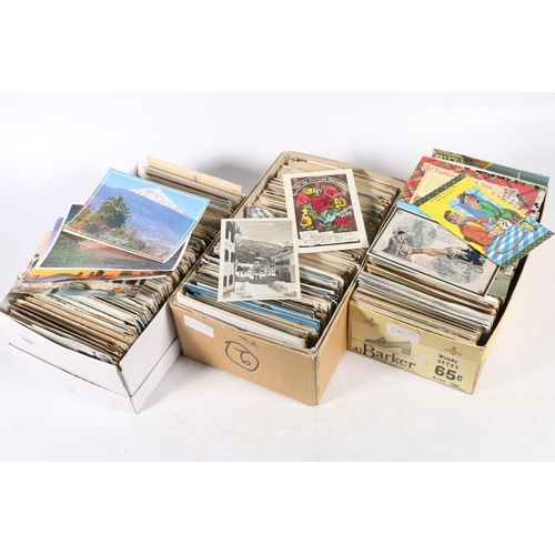 645 - Three shoe boxes of vintage postcards, assumed around 1,500 cards.