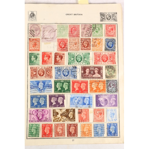 650 - Stamp collection held in two albums and two small boxes to include a Bounty Postage Stamps of the Wo... 