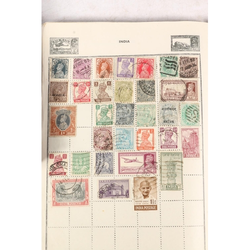 650 - Stamp collection held in two albums and two small boxes to include a Bounty Postage Stamps of the Wo... 