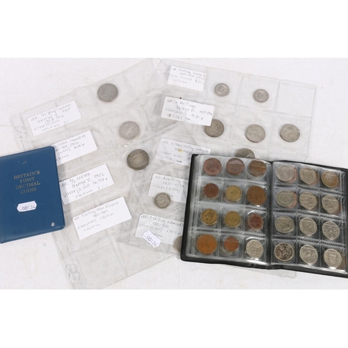 653 - Coin collection to include UNITED KINGDOM 925 silver coins including half crown 1909, shilling 1829,... 