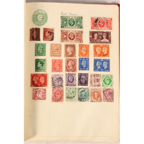 655 - Stamp collection held in two albums to include a red covered album of used stamps including mostly 2... 