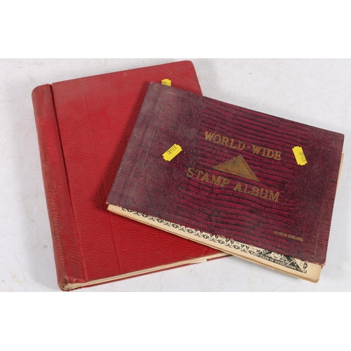 655 - Stamp collection held in two albums to include a red covered album of used stamps including mostly 2... 