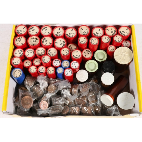 660F - UNITED KINGDOM coin collection, pre and post decimal non-silver coins, many held in cardboard tubes,... 