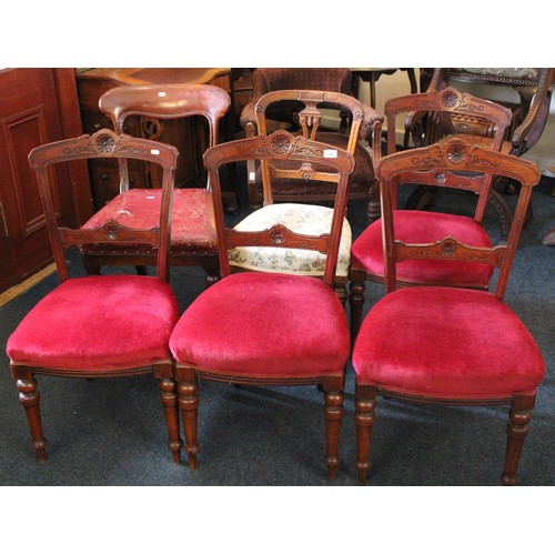 698 - Four Victorian dining chairs, and two other chairs.