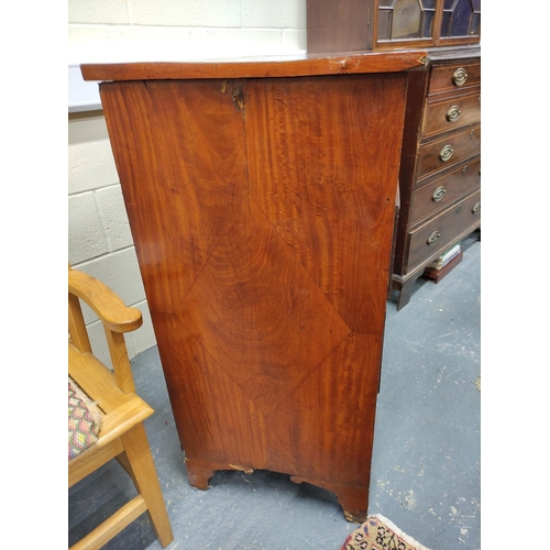 461 - 19th century inlaid satinwood chest of drawers with two small drawers over three graduated drawers, ... 