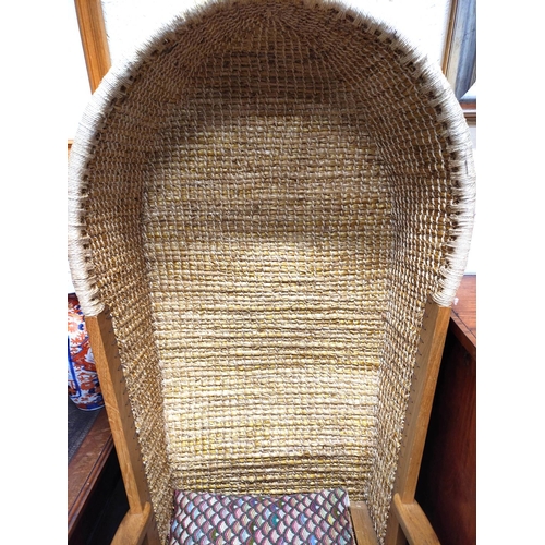 514 - Orkney chair in the traditional style with woven canopy back and detachable seat, approx. 156cm high... 