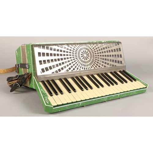 338 - Settimio Soprani accordion, circa 1930, with green lacquer