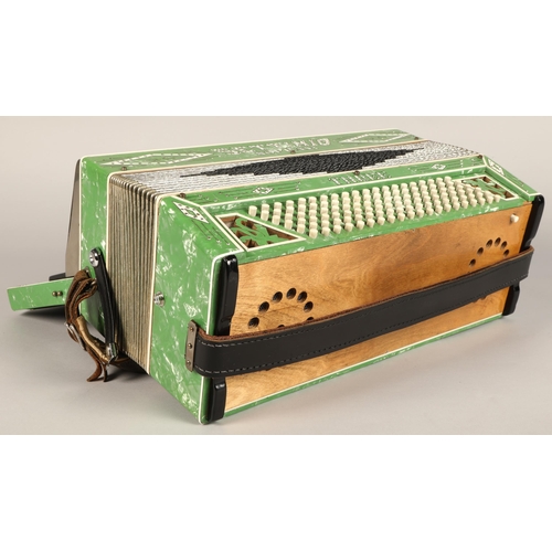 338 - Settimio Soprani accordion, circa 1930, with green lacquer