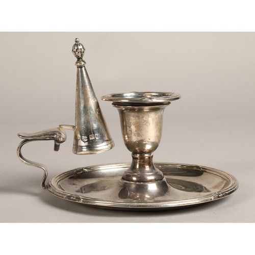 189 - Silver chamber candlestick, assay marked London 1902, weight 293 grams.