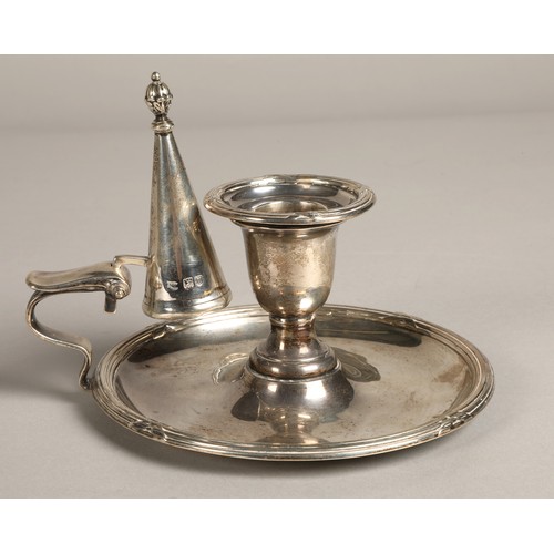 189 - Silver chamber candlestick, assay marked London 1902, weight 293 grams.