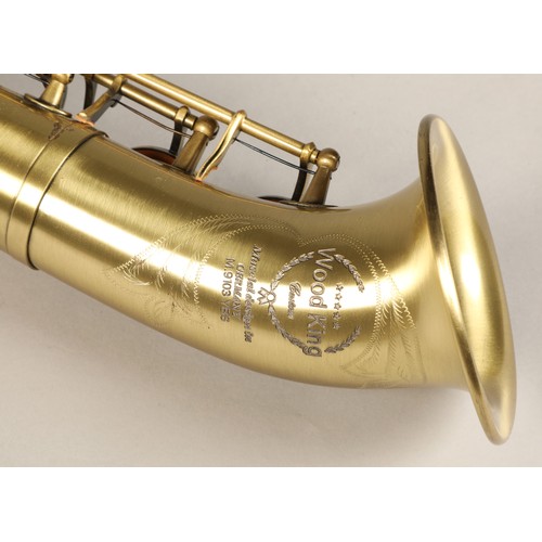 336 - Wood King tip bell Soprano Saxophone, stamped 001136 on the back and further engraved 'Wood King cus... 