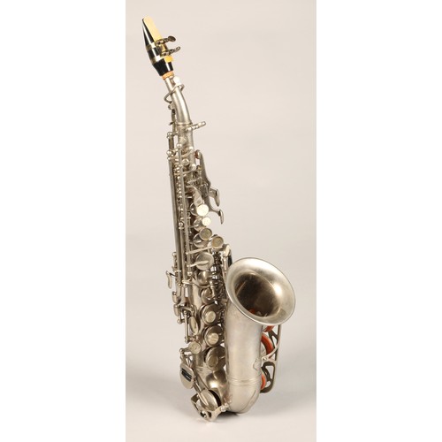 318 - Vintage Soprano Saxophone, engraved 13 on the side of bell in case