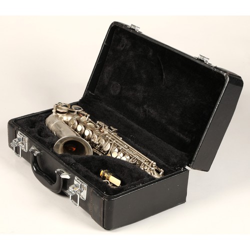 318 - Vintage Soprano Saxophone, engraved 13 on the side of bell in case