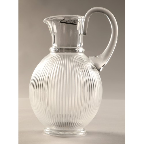 231 - Lalique Langeais Pitcher, etched Lalique France to the base, 22 cm high, in Lalique box