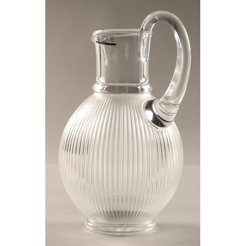 231 - Lalique Langeais Pitcher, etched Lalique France to the base, 22 cm high, in Lalique box