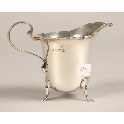 300 - Silver teapot with cream jug and sugar bow, Birmingham, Birmingham 1916 (worn marks on bowl) total w... 