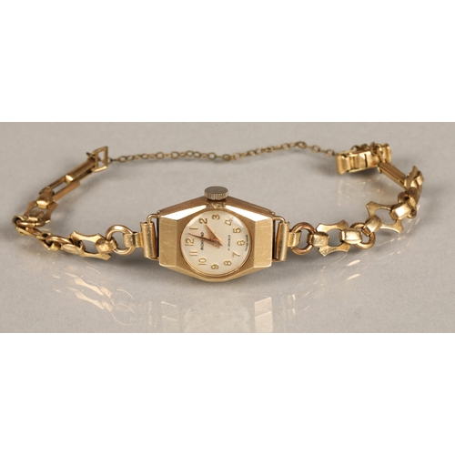 150 - 9 ct gold cocktail Richmond watch with rolled gold strap