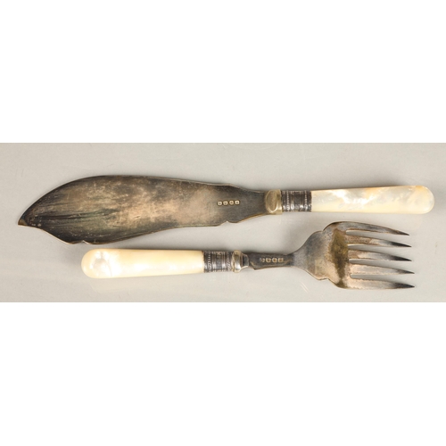 191 - Cased fish knife & fork server set