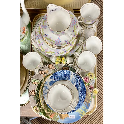 324 - Royal Albert 'Penryn' 12 piece tea set, various decorative plates