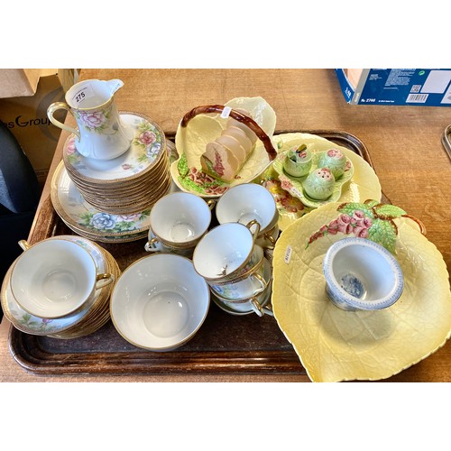 275 - Carlton Ware cabbage dishes, blue and white pot, and Noritake tea service