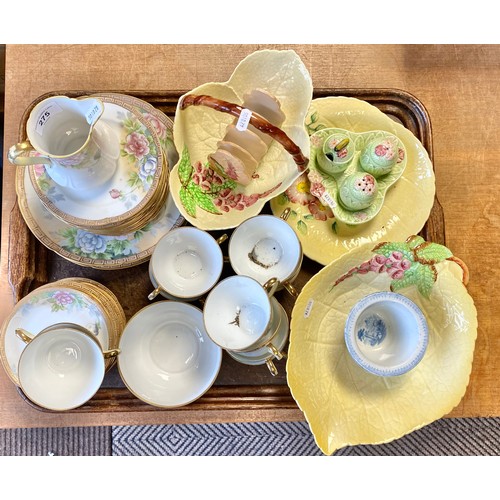 275 - Carlton Ware cabbage dishes, blue and white pot, and Noritake tea service