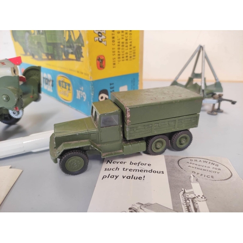 90 - Corgi Toys. Major Gift Set No 9: 'Corporal' Missile, Erector Vehicle, Launcher and Town Truck. Boxed... 