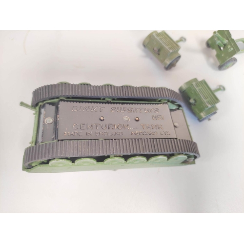 91 - Dinky Toys/Supertoys. A group of die-cast military vehicles to include 2 x 651 Centurion Tanks, 660 ... 