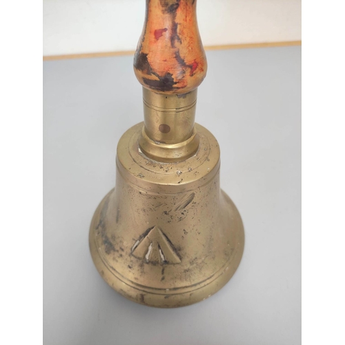 380 - A British military gas warning hand bell with broad arrow.