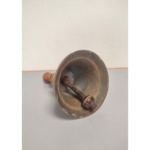 380 - A British military gas warning hand bell with broad arrow.