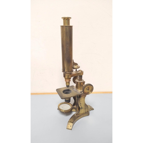 461 - A monocular microscope by James How, London, c1850, signed on the foot ''James How, 2 Foster Lane Lo... 