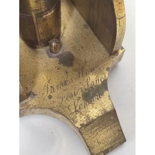 461 - A monocular microscope by James How, London, c1850, signed on the foot ''James How, 2 Foster Lane Lo... 