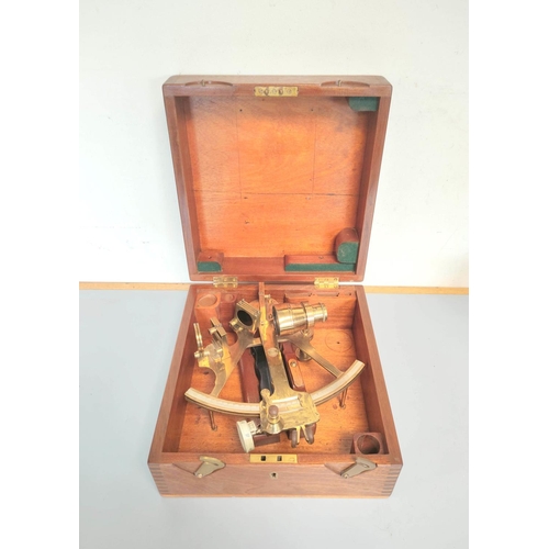 468 - Hughes & Son Limited London, cased military sextant no 34328 stamped with broad arrow.