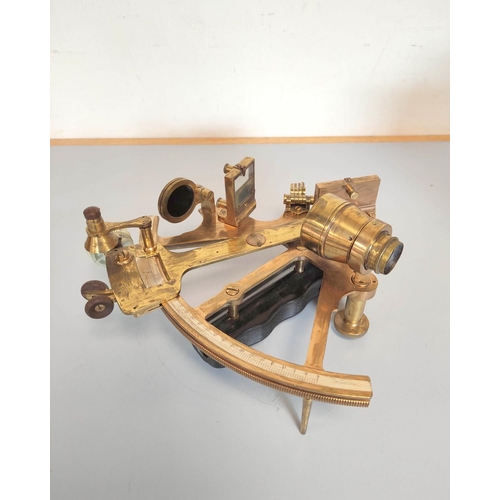 468 - Hughes & Son Limited London, cased military sextant no 34328 stamped with broad arrow.