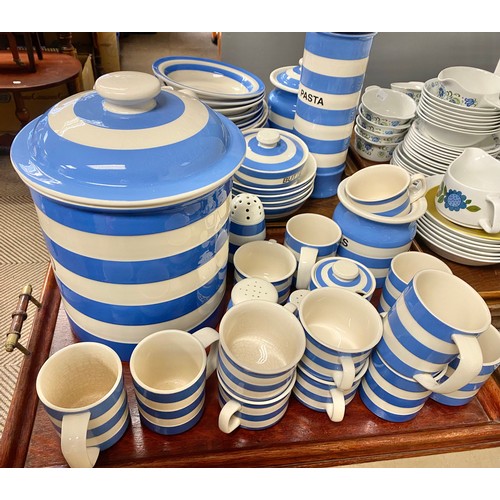 260 - Large collection of T.G Green Original Cornish Blue including Bread bin, Biscuit barrell, Pasta jar,... 