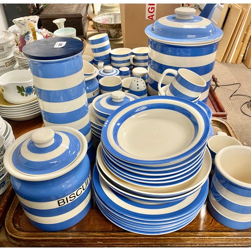 260 - Large collection of T.G Green Original Cornish Blue including Bread bin, Biscuit barrell, Pasta jar,... 